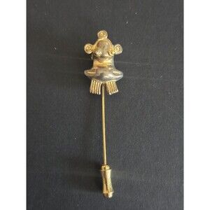 Vintage Vermeil Whimsical "Frog/Imp" Stick Pin - Pre-Columbian Style Pin 925